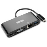 Tripp Lite USB C to VGA Multiport Adapter Dock USB Type C to VGA Black, Thunderbolt 3 Compatible, USB Type C, USB-C, USB Type-C
