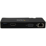 StarTech.com Travel Docking Station for Laptops - HDMI or VGA - USB 3.0 - Portable Universal Laptop Mini Dock