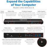 Tripp Lite USB-C Dock Dual Display 5K 60 Hz DP 4K 60 Hz HDMI USB 3.2 Gen 1 USB-A/C Hub GbE 85W PD Charging