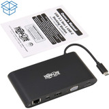 Tripp Lite USB-C Dock Dual Display 4K HDMI / mDP VGA USB 3.2 Gen 1 USB-A/C Hub GbE Memory Card 100W PD Charging