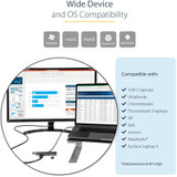 StarTech.com USB C Multiport Adapter, USB-C to HDMI 4K 60Hz (HDR10), 100W PD Pass-Through, 4xUSB 3.0, USB Type-C Mini Dock, 12" Long Cable