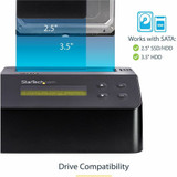 StarTech.com Single Bay SSD/HDD Hard Drive Eraser, 2.5"/3.5" , Standalone Wiper, Disk Sanitizer, Hardware Wiper Erasing Tool, NIST/DoD/TAA