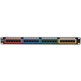 Tripp Lite 24-Port 1U Rack-Mount 110-Type Color-Coded Patch Panel, RJ45 Ethernet,568B, Cat6