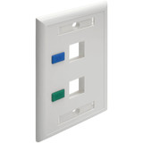 Tripp Lite 2-Port Dual Outlet RJ45 Universal Keystone Jack Face Plate TAA