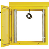 Tripp Lite SmartRack Industrial Enclosure with Lock - NEMA 3R, Wall Mount, Metal Construction, Hinged Back, Internal Fans, 28 in. Depth, 12U, Yellow