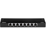 TRENDnet 8-Port Cat6A Shielded Patch Panel, Wall Mount Ready, 10G Ready, Cat5e,Cat6,Cat6A Compatible, Metal Housing, Color-Coded Labeling for T568A & T568B Wiring, Cable Management, Black, TC-P08C6AS