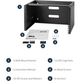 StarTech.com 6U Wall Mount Rack, 14in Deep, 19 inch Wall Mount Network Rack, Wall Mounting Patch Panel Bracket for Switch/IT Equipment