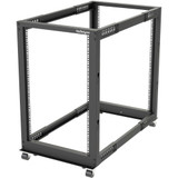 StarTech.com 4-Post 18U Mobile Open Frame Server Rack, 19" Network Rack with Casters, Rolling Rack for Computer/AV/Data/IT Equipment