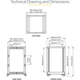 StarTech.com 4-Post 18U Mobile Open Frame Server Rack, 19" Network Rack with Casters, Rolling Rack for Computer/AV/Data/IT Equipment