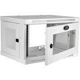 Tripp Lite SmartRack 6U Low-Profile Switch-Depth Wall-Mount Mini Rack Enclosure Clear Acrylic Window White