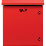 Tripp Lite SmartRack Industrial Enclosure with Lock - NEMA 3R, Wall Mount, Metal Construction, Internal Fans, 23 in. Depth, 12U, Red