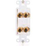 C2G Dual R/L Banana Jack Pass Through Decorative Style Wall Plate - White