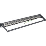 Tripp Lite 24-Port 1U Rack-Mount STP Shielded Cat6a Feedthrough Patch Panel RJ45 Ethernet TAA