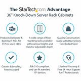 StarTech.com 4-Post 32U Server Rack Cabinet, 19" Data Rack Cabinet for Computer / IT Equipment, Home Network Rack, Half Height Server Rack