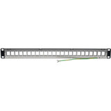 Tripp Lite 24-Port 1U Rack-Mount Shielded Blank Keystone/Multimedia Patch Panel RJ45 Ethernet USB HDMI Cat5e/6