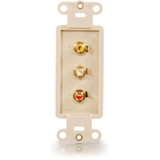 C2G Composite Video and RCA Stereo Audio Solder Type Decorative Style Wall Plate - Ivory