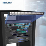 TRENDnet 24-Port Blank Keystone 1U Patch Panel, 1U 19" Metal Rackmount Housing, Recommended With TC-K25C6 & TC-K50C6 Cat6 Keystone Jacks (Sold Separately), Black, TC-KP24