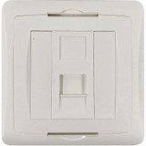 Tripp Lite 1-Port UK-Style Wall Plate, Unloaded Shuttered Module, White