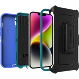 OtterBox Defender Rugged Carrying Case (Holster) Apple iPhone 14 Plus Smartphone - Rain Check (Blue)