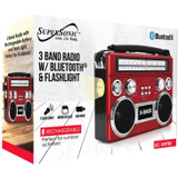 Supersonic Portable 3 Band Radio with Bluetooth and Flashlight