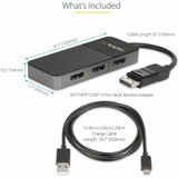 StarTech.com 3-Port DisplayPort 1.4 Splitter, DisplayPort to 3x DP Multi-Monitor Adapter, Triple 4K Computer MST Hub, Windows Only