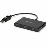 StarTech.com 3-Port Multi Monitor Adapter, DisplayPort to 3x HDMI MST Hub, Triple 1080p, Video Splitter for Extended Desktop Mode, Windows