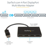 StarTech.com 4-Port DisplayPort 1.2 Splitter, DisplayPort to 4x DP Multi-Monitor Adapter, Quad 1080p 60Hz Computer MST Hub, Windows Only