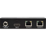 Tripp Lite 2-Port HDMI over Cat6 Splitter 4K 60 Hz HDR 4:4:4 PoC HDCP 2.2 230 ft. (70.1 m) TAA