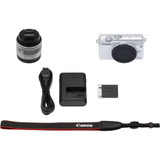 Canon EOS M200 24.1 Megapixel Mirrorless Camera with Lens - 0.59" - 1.77" - White