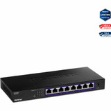 TRENDnet 8-Port Unmanaged 2.5G Switch, 8 x 2.5GBASE-T Ports, 40Gbps Switching Capacity, Backwards Compatible with 1000Mbps Devices, Fanless, Wall Mountable, Black, TEG-S380