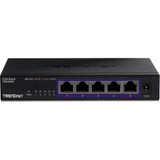 TRENDnet 5-Port Unmanaged 2.5G Switch, 5 x 2.5GBASE-T Ports, TEG-S350, 25Gbps Switching Capacity, Fanless, Wall Mountable, Black