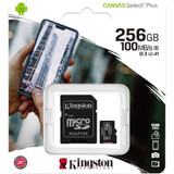 Kingston Canvas Select Plus SDCS2 256 GB Class 10/UHS-I (U3) microSDXC - 1 Pack