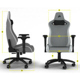 Corsair TC200 Gaming Chair - Soft Fabric - Light Grey/White