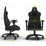 Corsair TC200 Gaming Chair - Soft Fabric - Black/Black