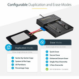 StarTech.com Standalone Dual Bay M.2 SATA/NVMe Duplicator/Eraser, HDD/SSD Cloner/Wiper, M.2 PCIe/AHCI, Hard Drive Sanitizer/Copier, TAA