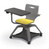 MooreCo ENROLL Tablet Chair in Grey and Yellow.