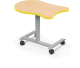 MooreCo Hierarchy Grow & Roll Tables and Desks - Faux wood with yellow trim