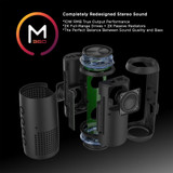 Morpheus 360 Sound Ring II Portable Bluetooth Speakers - Wireless Speaker with Microphone - 25W Loud - 20H Playtime - Durable Outdoor Portable Speaker - BT7750BLK