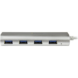 StarTech.com 4 Port Portable USB 3.0 Hub with Built-in Cable - 5Gbps - Aluminum and Compact USB Hub