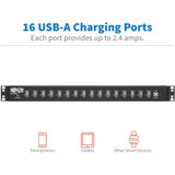 Tripp Lite 16-Port USB Charging Station with Syncing Function 5V 40A / 200W USB Charger Output TAA