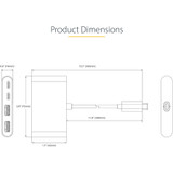 StarTech.com 4-Port USB-C Hub with 100W Power Delivery Pass-Through, 2x USB-A + 2x USB-C, 5Gbps, 1ft/30cm Long Cable, Portable USB 3.0 Hub