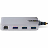 StarTech.com 3-Port USB-C Hub with Ethernet, 3x USB-A Ports, GbE, 5Gbps, Bus-Powered, 1ft/30cm Cable, Portable USB Type-C Expansion Hub