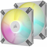 Corsair iCUE AF120 RGB SLIM 120mm PWM Fluid Dynamic Bearing Fan - White Twin Pack - 2 Pack