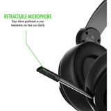 Plugable Performance Onyx Gaming Headset with Retractable Microphone, Noise Isolation, Memory Foam Ear Cushions