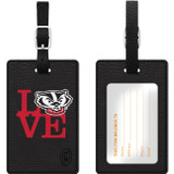 OTM Black Leather Love V1 Bag Tag University of Wisconsin