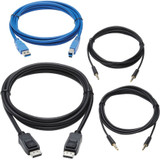 Tripp Lite Cable Kit DisplayPort KVM Cable Kit for Tripp Lite B005-DPUA2-K and B005-DPUA4 KVM, 4K DP, USB 3.1, 3.5 mm, 6 ft.