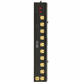 Tripp Lite Protect It! 10-Outlet Surge Protector with Swivel Light Bars - 5-15R Outlets, 2 USB Ports, 6 ft. (1.8 m) Cord, 1350 Joules, Black