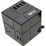 Tripp Lite Safe-IT 3-Outlet Cube Surge Protector 5-15R Outlets 6 USB Charging Ports 8 ft. (2.4 m) Cord Antimicrobial Protection