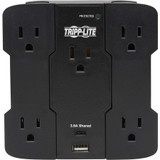 Tripp Lite Safe-IT 5-Outlet Surge Protector USB-A/USB-C Ports 5-15P Direct Plug-In 1050 Joules Antimicrobial Protection Black