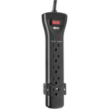 Tripp Lite Protect It! 7-Outlet Surge Protector 7 ft. Cord with Right-Angle Plug 2160 Joules Diagnostic LEDs Black Housing